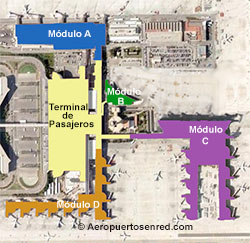 Palma airport terminal and modules map